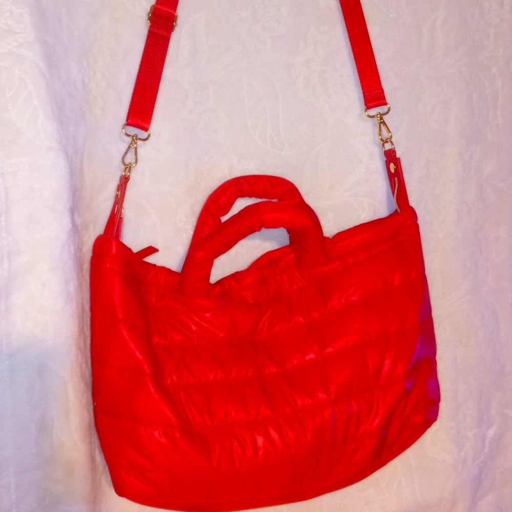 Red puffer crossbody